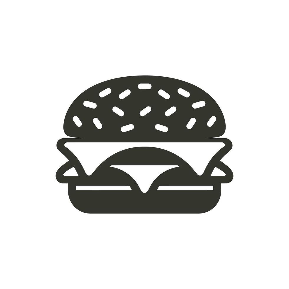 saboroso queijo hamburguer ícone em branco fundo - simples vetor ilustração