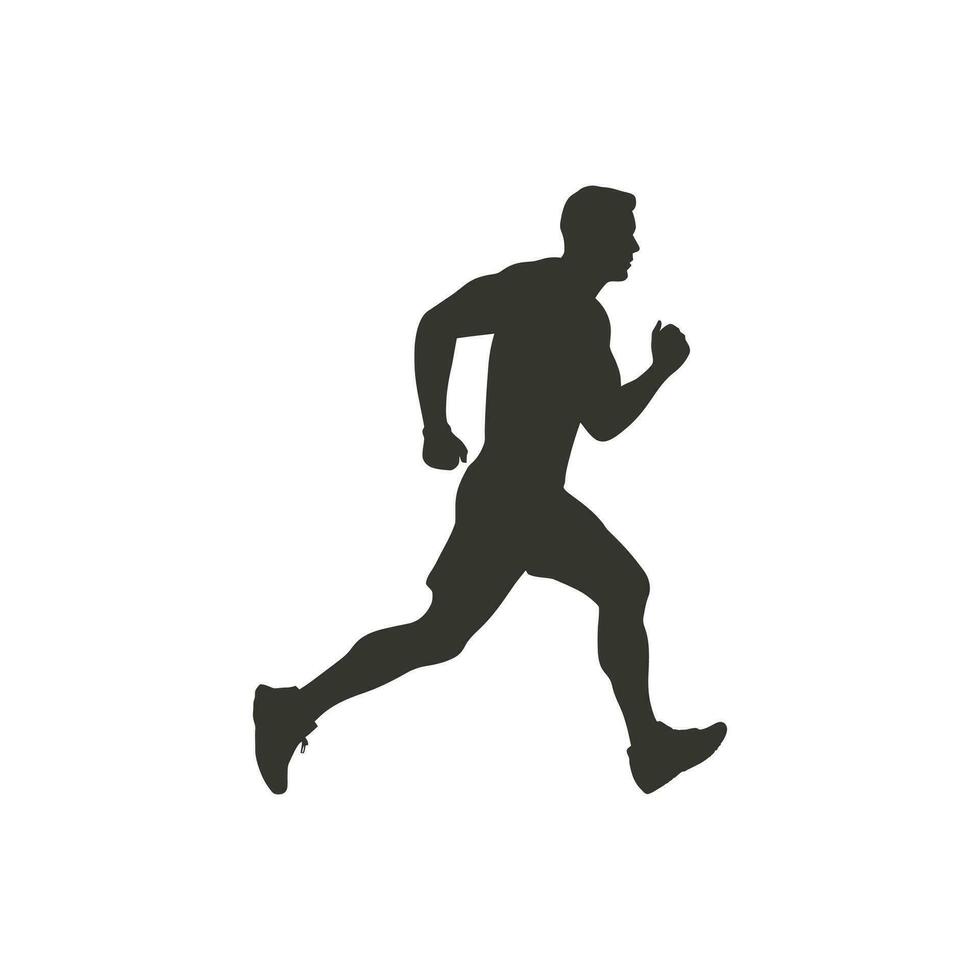 jovem homem corrida ícone em branco fundo - simples vetor ilustração