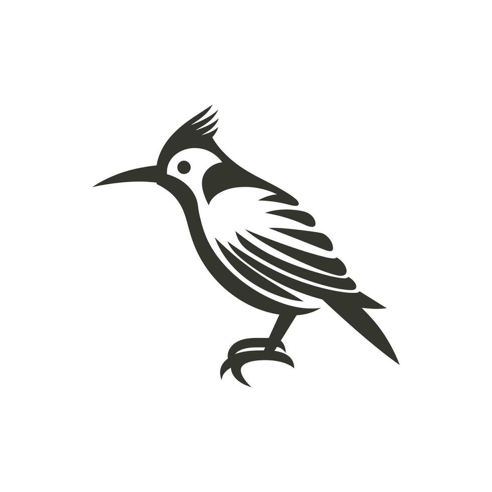 poupa pássaro ícone em branco fundo - simples vetor ilustração