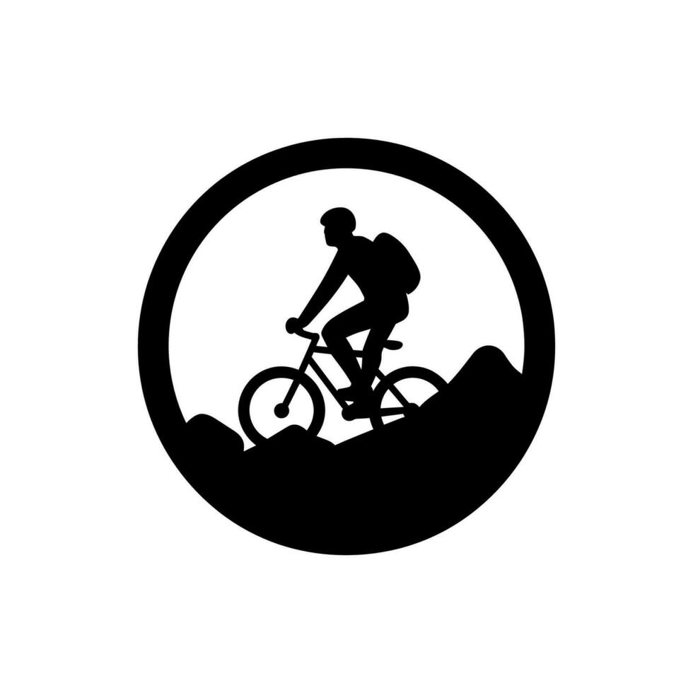 ciclismo trilha ícone em branco fundo - simples vetor ilustração