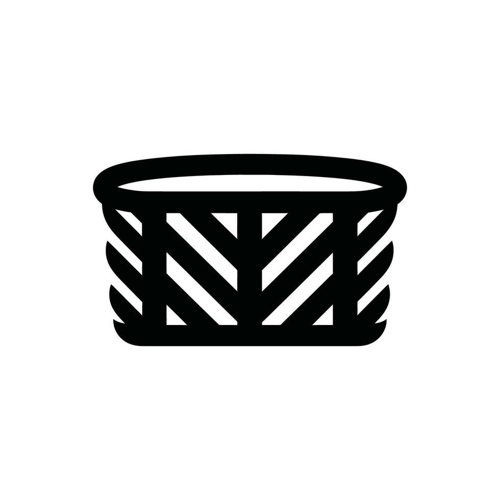 cesta tecelagem ícone em branco fundo - simples vetor ilustração