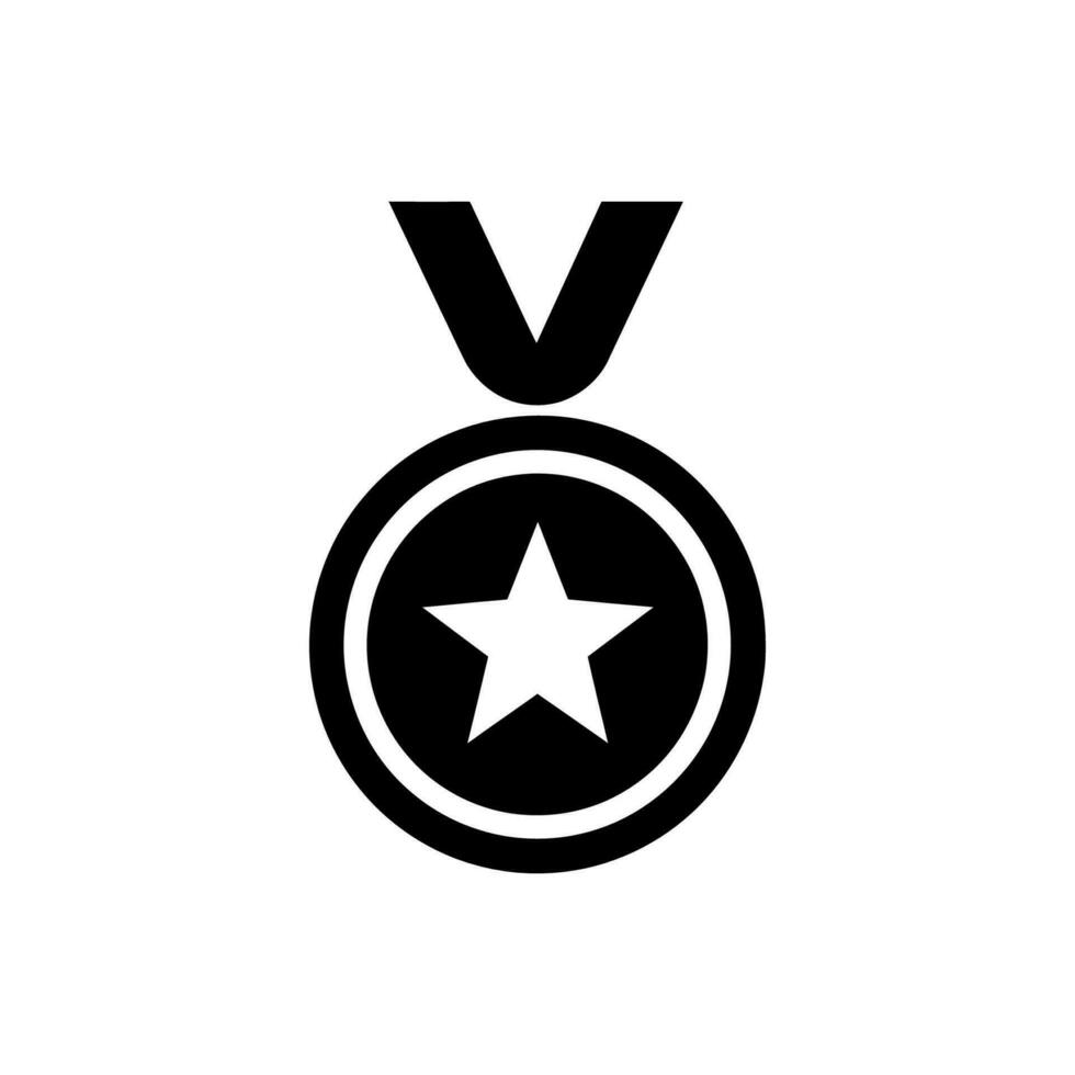 medalha cerimônia ícone em branco fundo - simples vetor ilustração