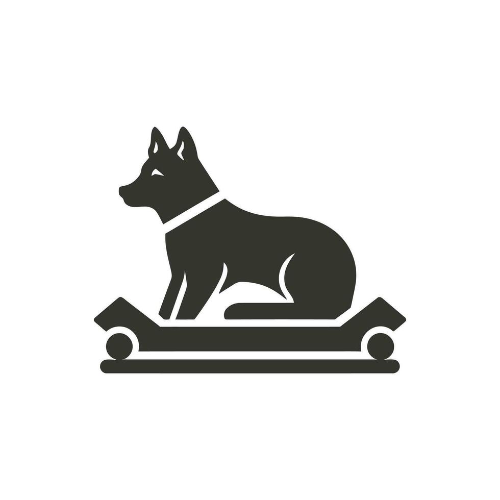 cachorro trenó ícone em branco fundo - simples vetor ilustração