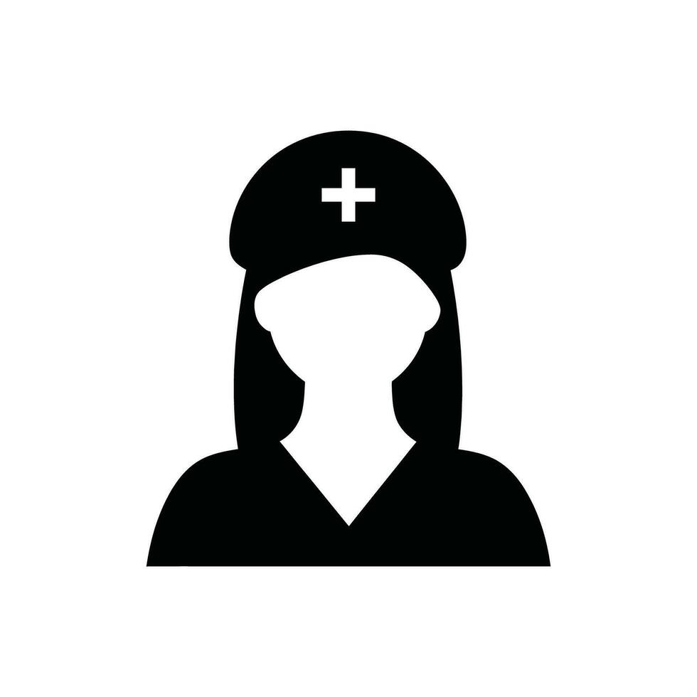 enfermeira ícone em branco fundo - simples vetor ilustração