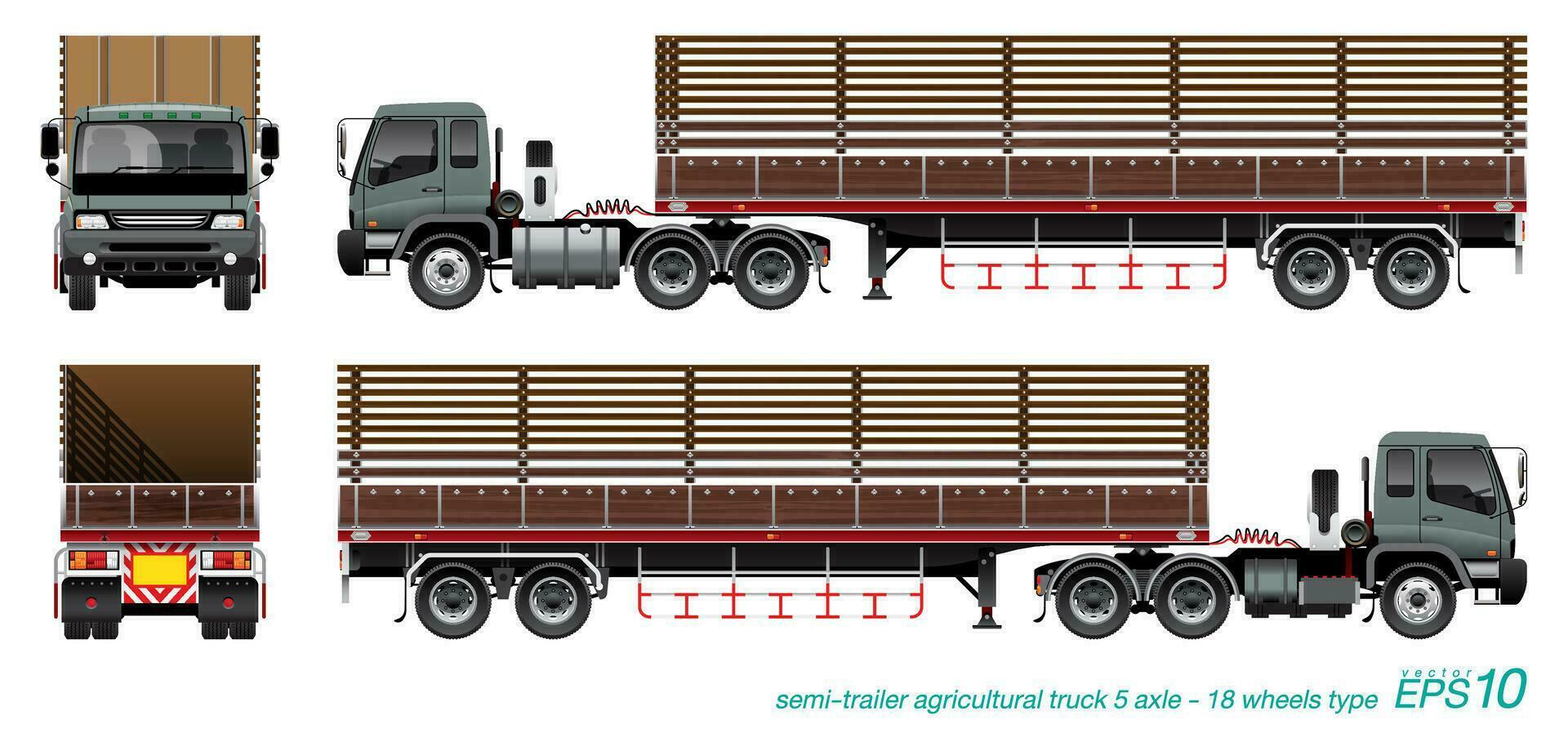 semi-reboque agrícola caminhão vetor