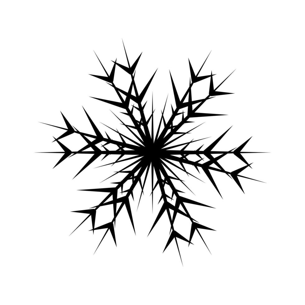 floco de neve de linha preta. decoração festiva de ano novo, natal vetor