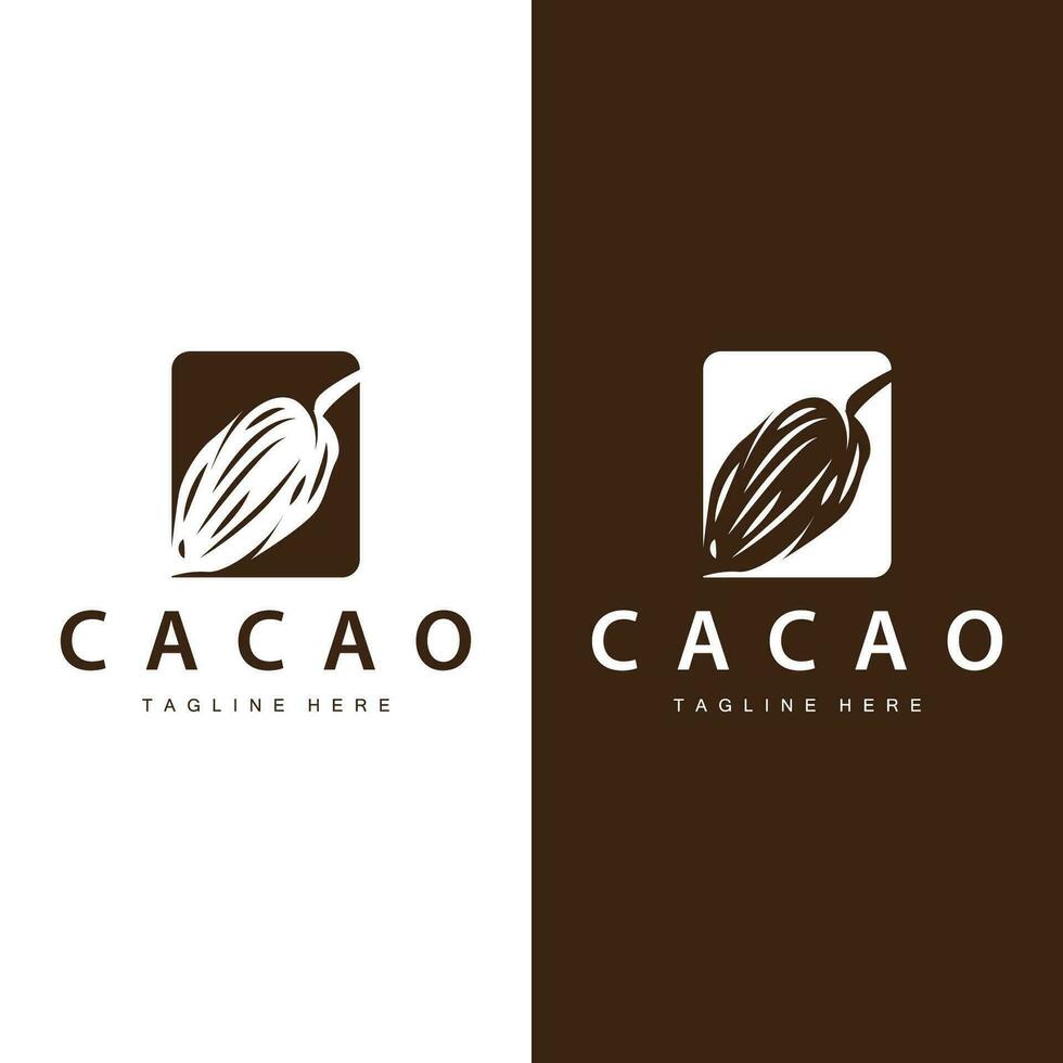 chocolate feijão logotipo, chocolate plantar Projeto com simples semente folha e haste conceito, para o negócio branding vetor