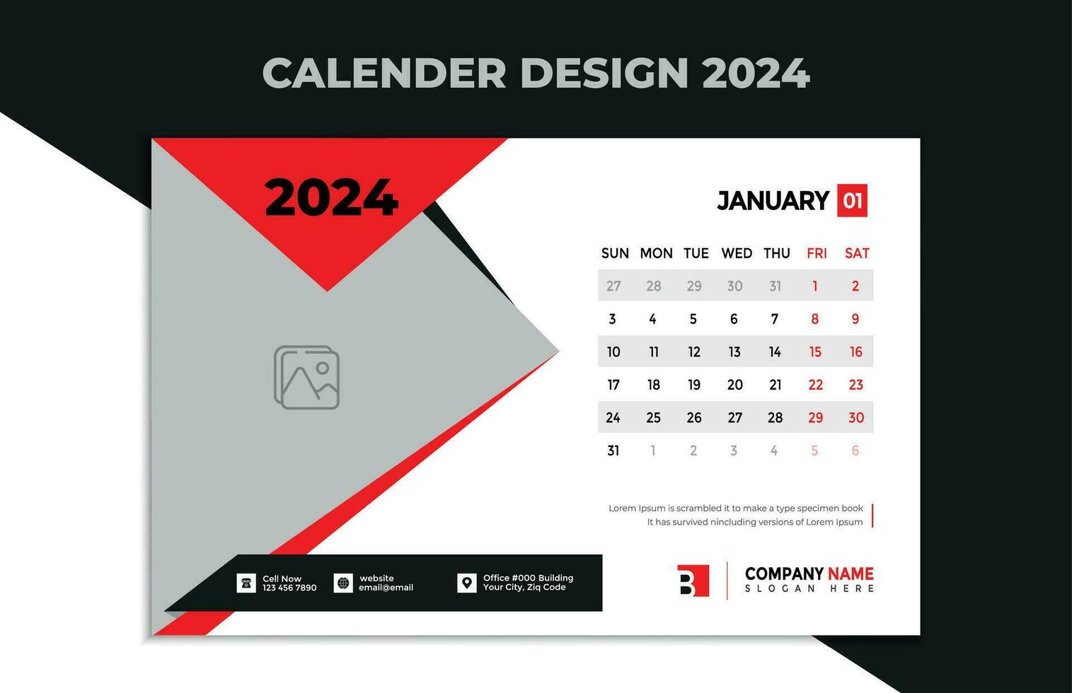 calendário Projeto para 2024, criativo e totalmente editável vetor, feliz Novo ano vetor