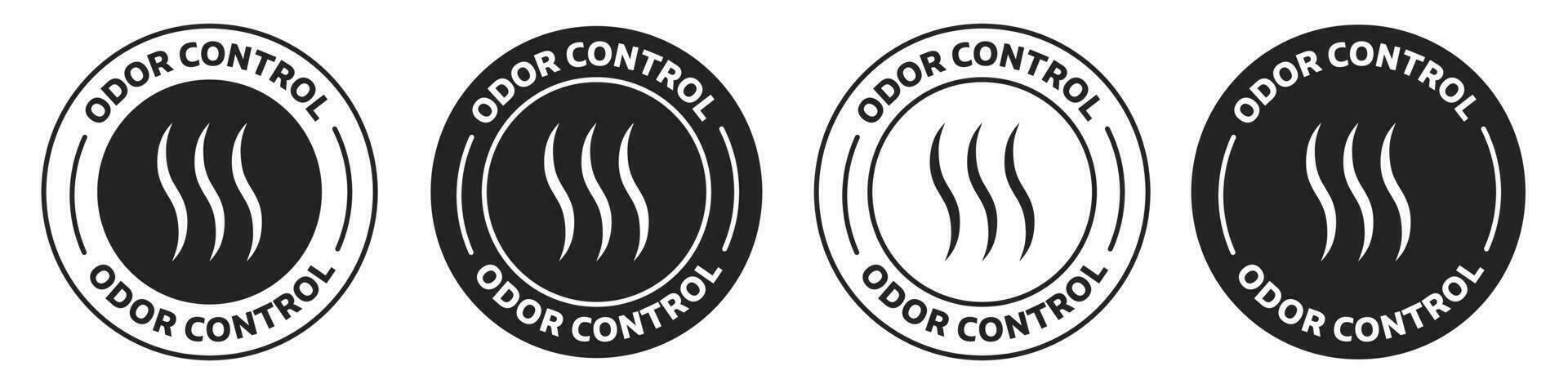 odor ao controle ícone conjunto dentro Preto cor. vetor