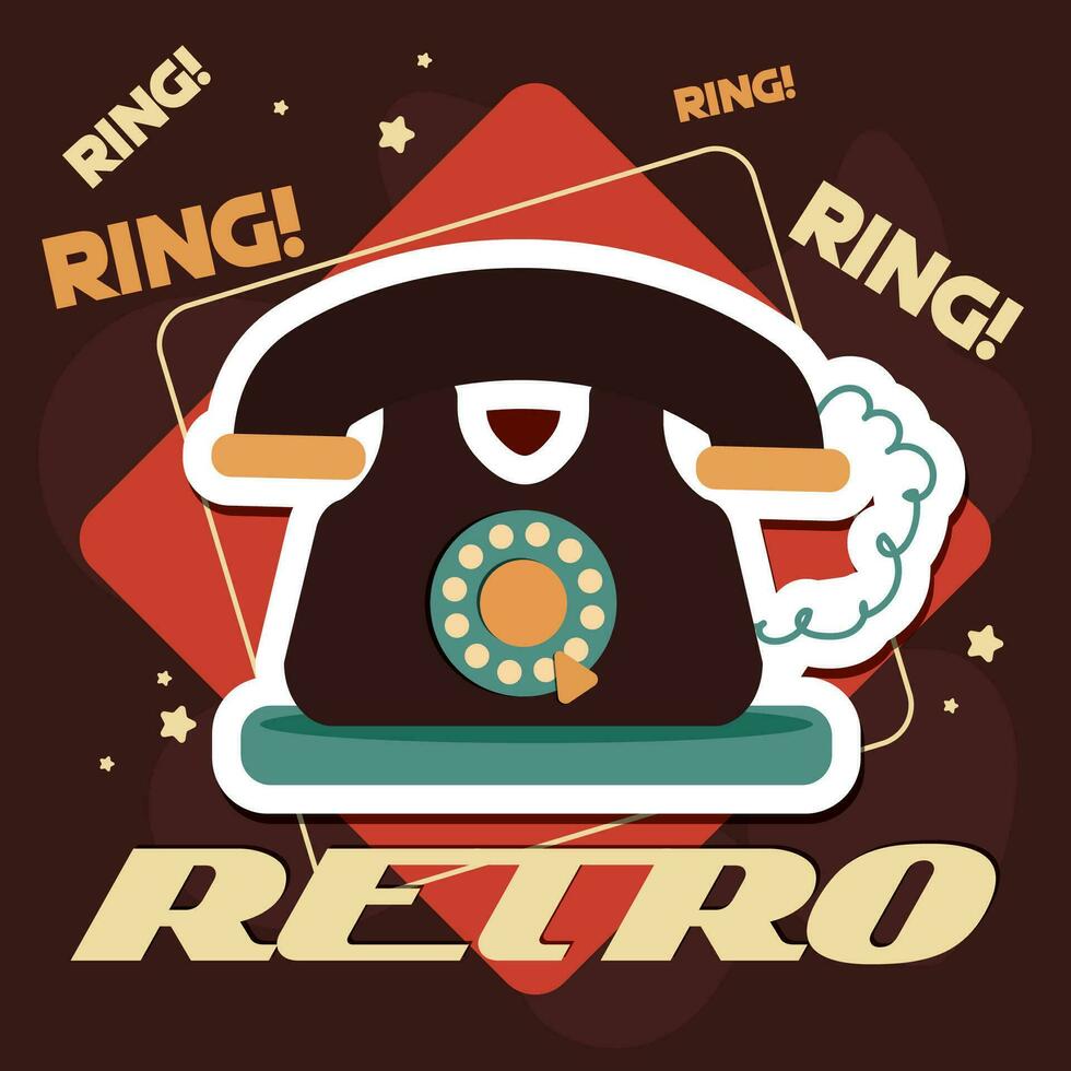 retro e nostálgico fundo com a velho Telefone vetor ilustração