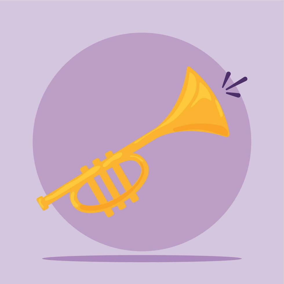 isolado colori trompete musical instrumento ícone vetor ilustração