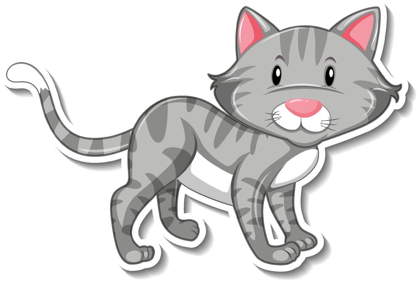 um modelo de adesivo de um personagem de desenho animado de gato vetor