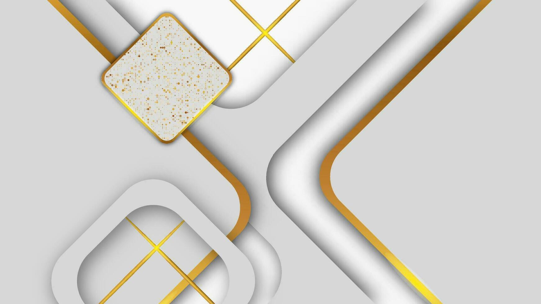 abstrato branco e ouro luxo fundo, na moda papel de parede, Prêmio geométrico camada vetor