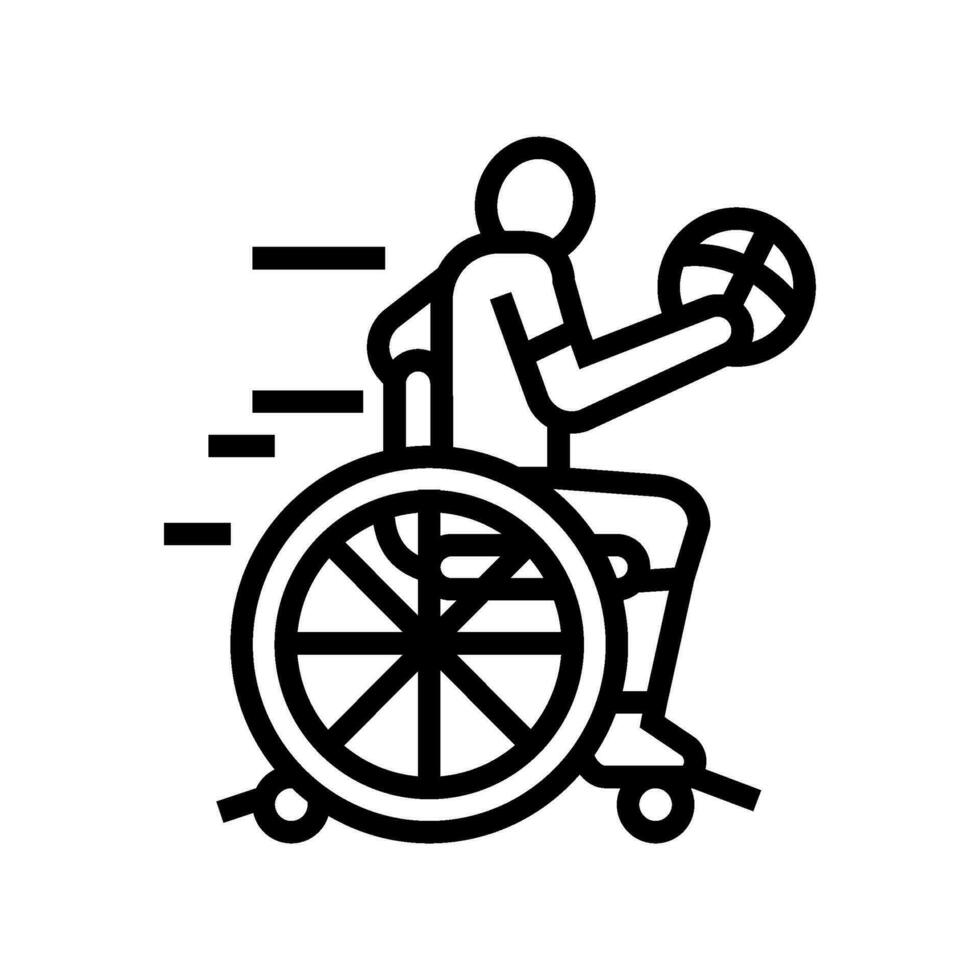 adaptável Esportes ocupacional terapeuta linha ícone vetor ilustração