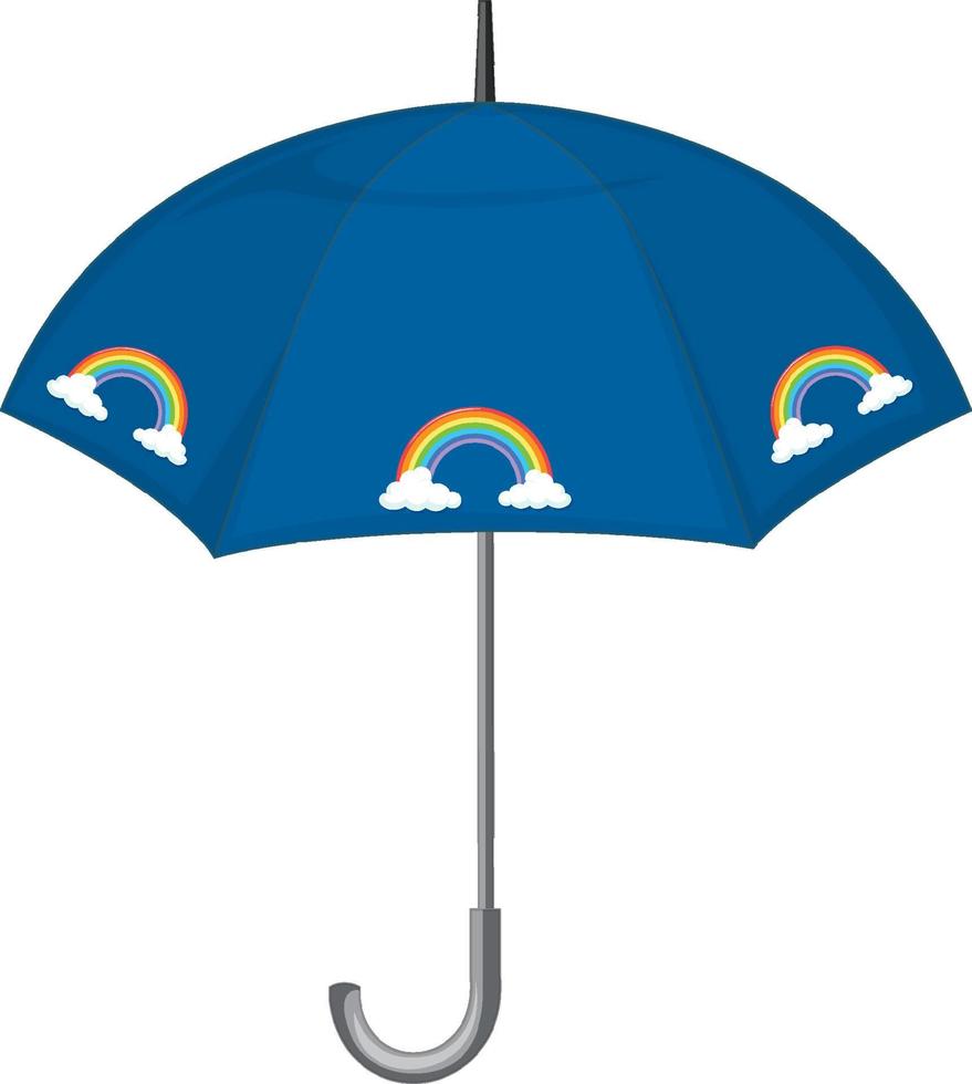 guarda-chuva azul com padrão de arco-íris vetor