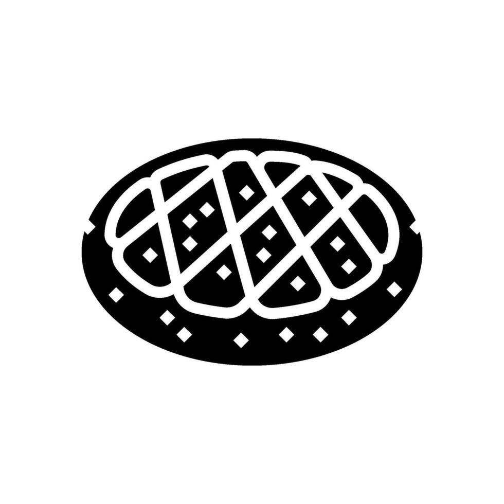 Pão Pita pão turco cozinha glifo ícone vetor ilustração