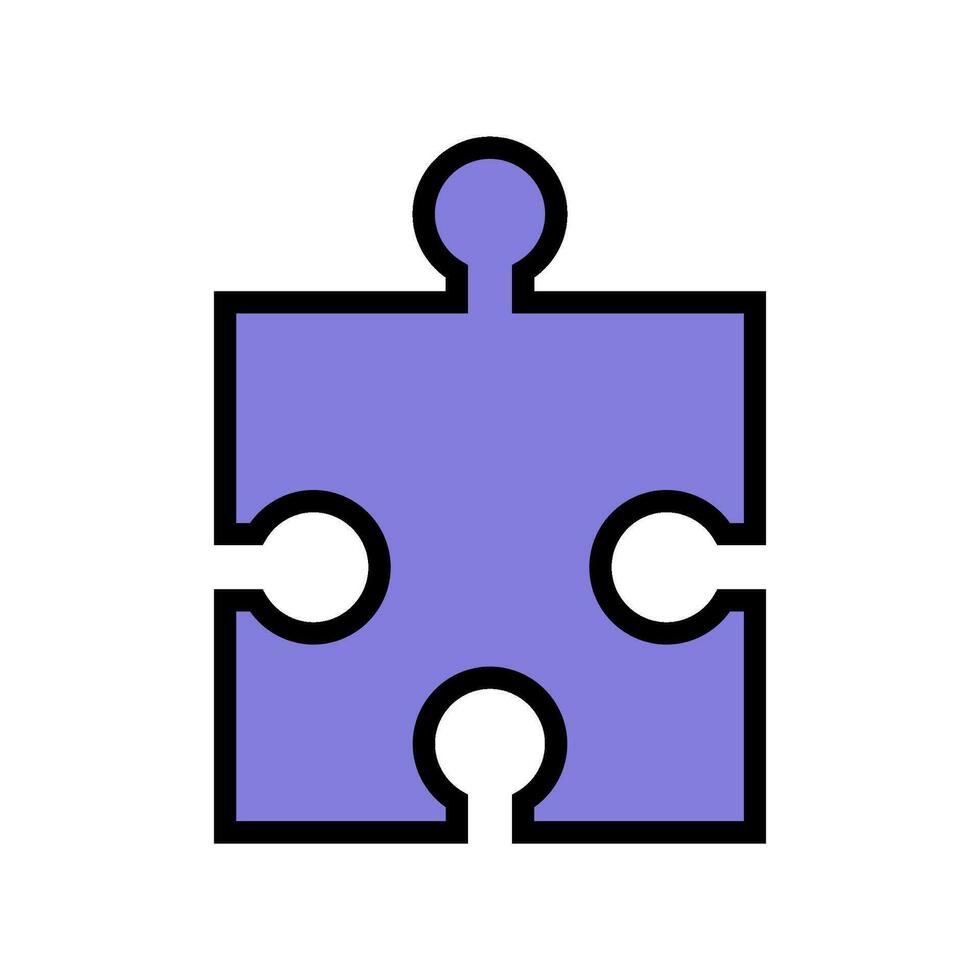 enigma quebra-cabeças peça cor ícone vetor ilustração