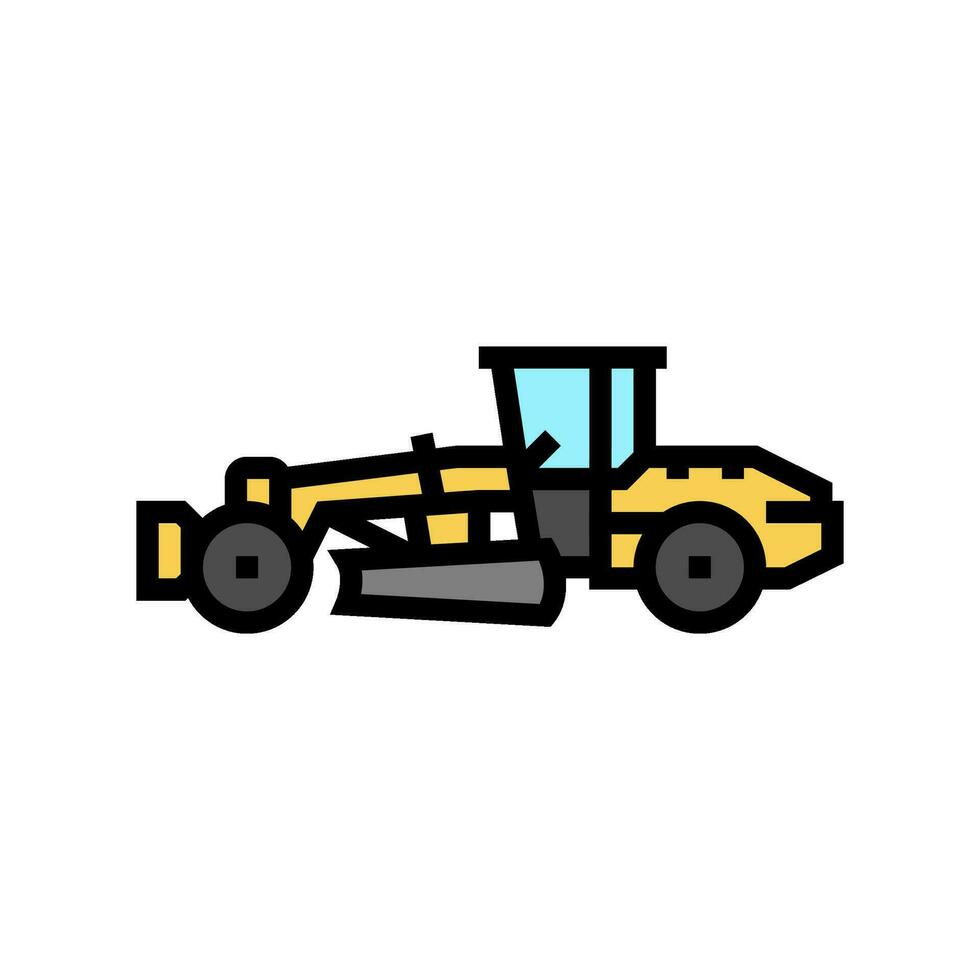 motoniveladora máquina construção veículo cor ícone vetor ilustração