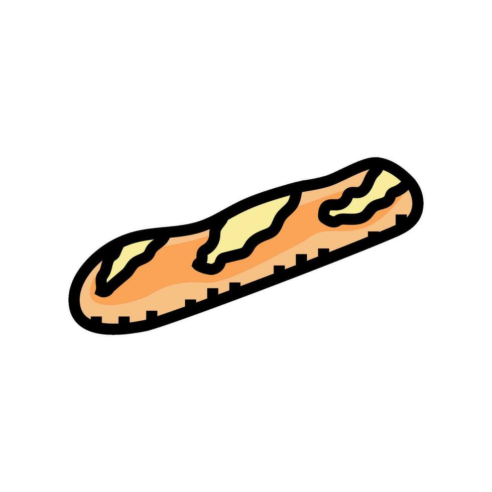 baguete francês cozinha cor ícone vetor ilustração