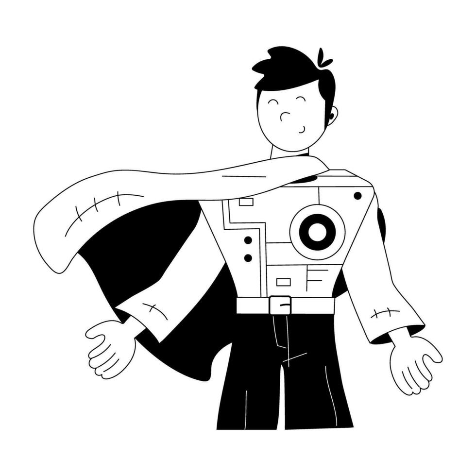 na moda Super heroi robô vetor