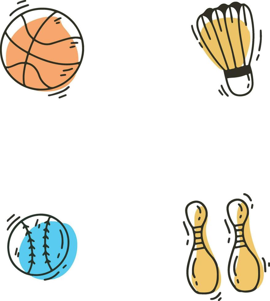 coleção do esporte equipamento ilustração. com plano Projeto. isolado vetor. vetor