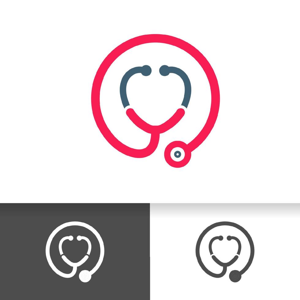 ícone do estetoscópio com formato de coração. símbolo de saúde e medicina. vetor