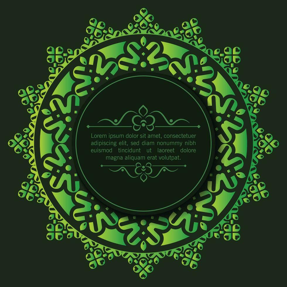 design de linha de quadro de ornamento de caligrafia verde vetor