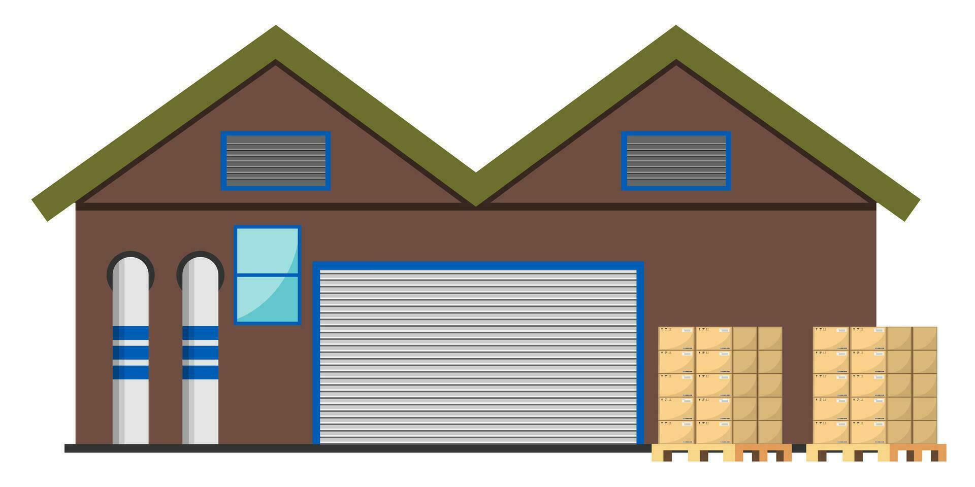 armazém indústria com armazenamento edifícios. vetor ilustração isolado em branco fundo. eps10