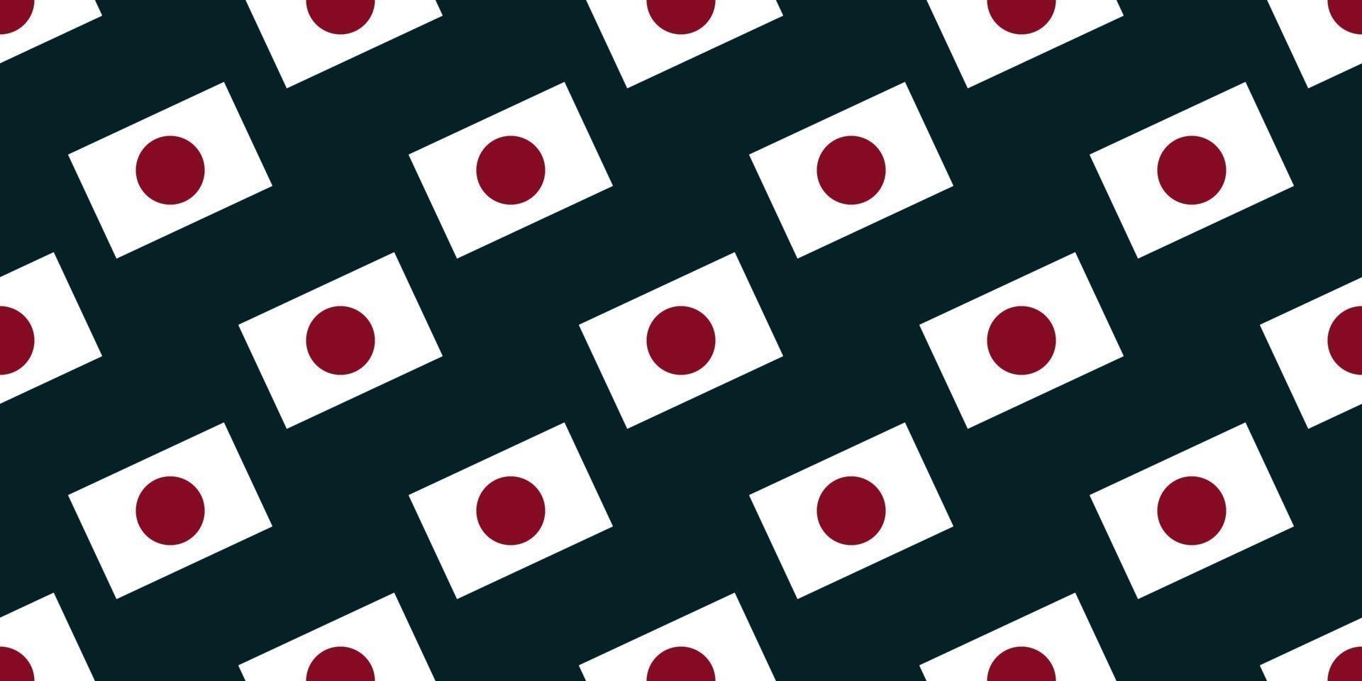 padrão sem emenda da bandeira do Japão em fundo escuro. vetor