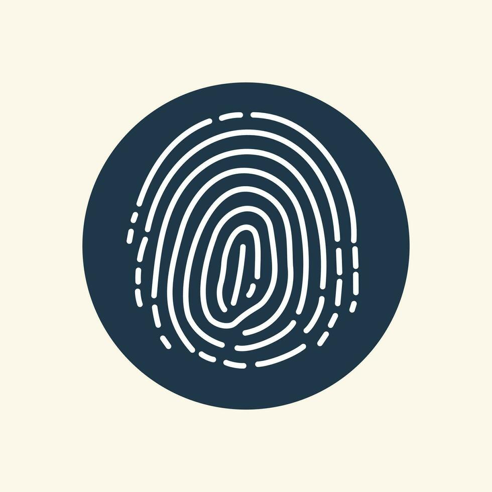 impressão digital ícone. segurança Acesso conceito. biometria sistema. vetor ilustração