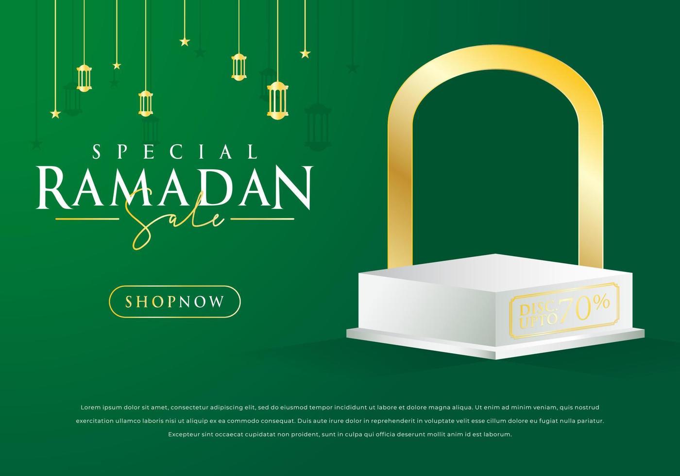banner de promoção de vendas para liquidação no ramadã vetor