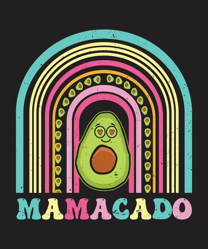 mamacado colorida vetor t camisa Projeto