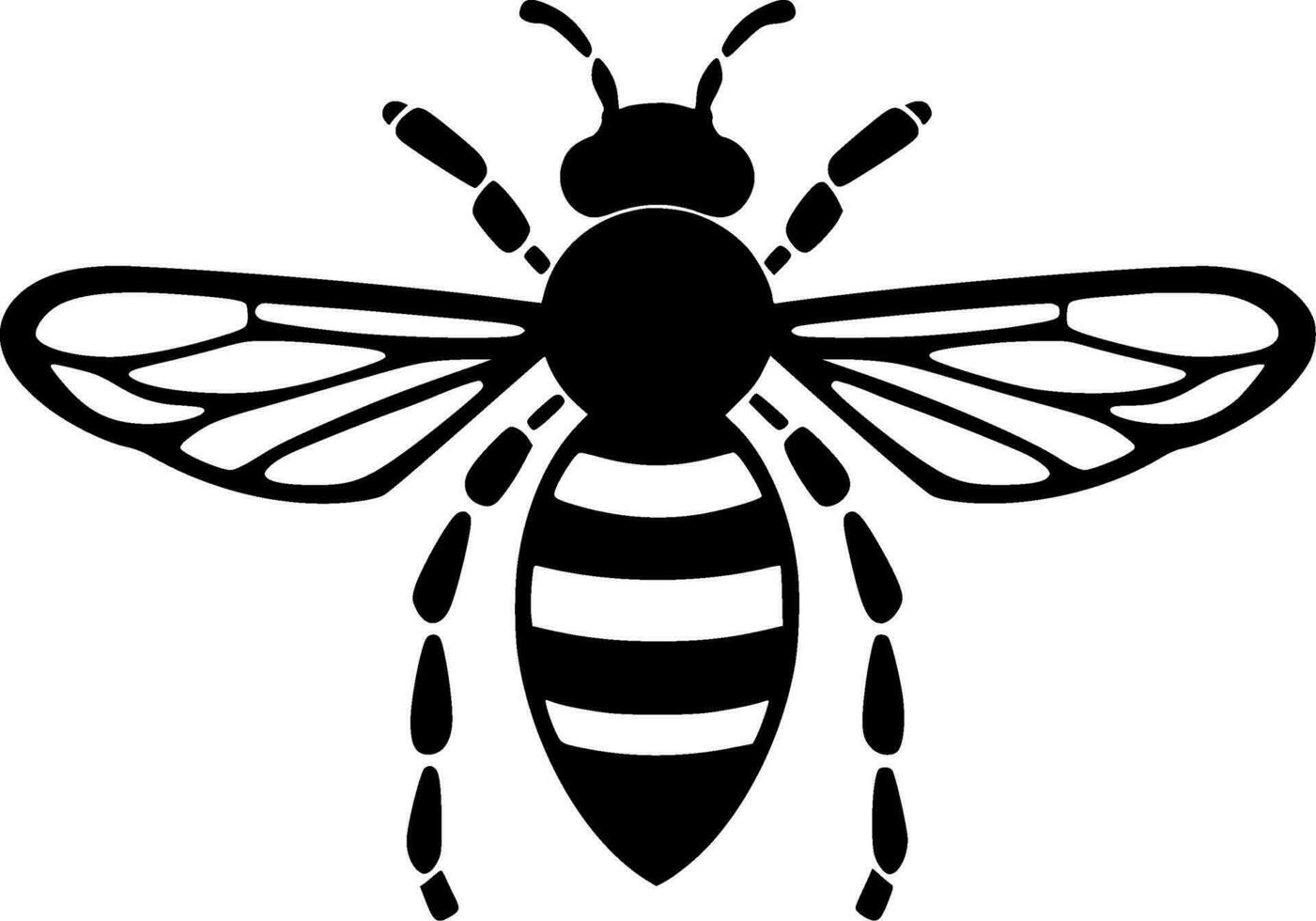 abelha, Preto e branco vetor ilustração
