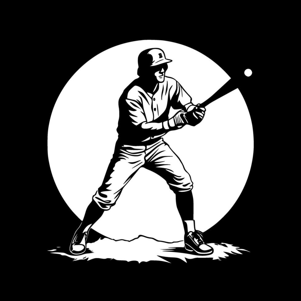 beisebol, Preto e branco vetor ilustração
