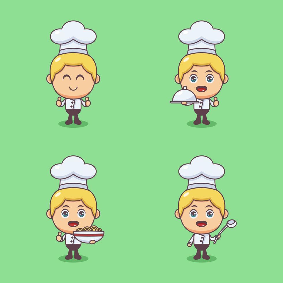 definir chef bonito dos desenhos animados vetor