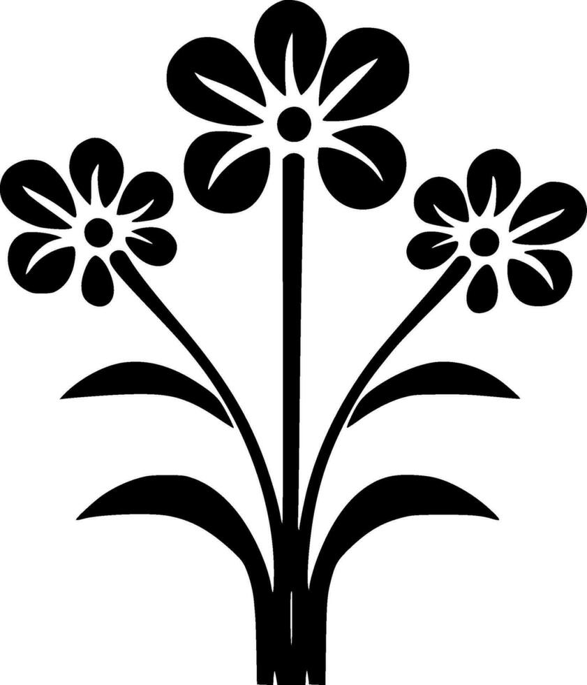 flor, minimalista e simples silhueta - vetor ilustração