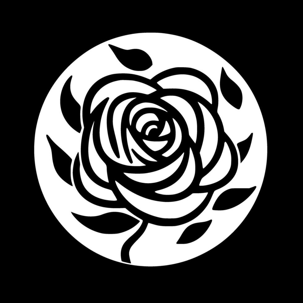 flor, Preto e branco vetor ilustração