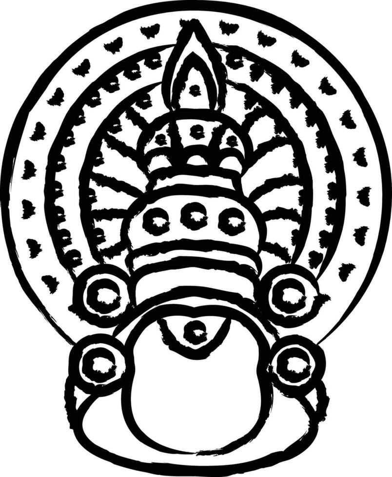 Kathakali mão desenhado vetor ilustração