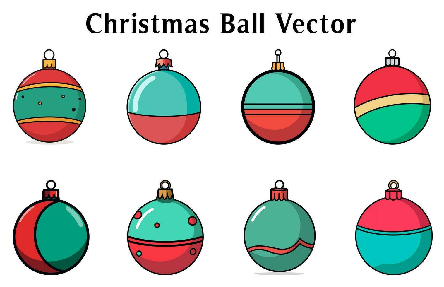 Natal bola clipart pacote, Natal símbolo vetor ilustração