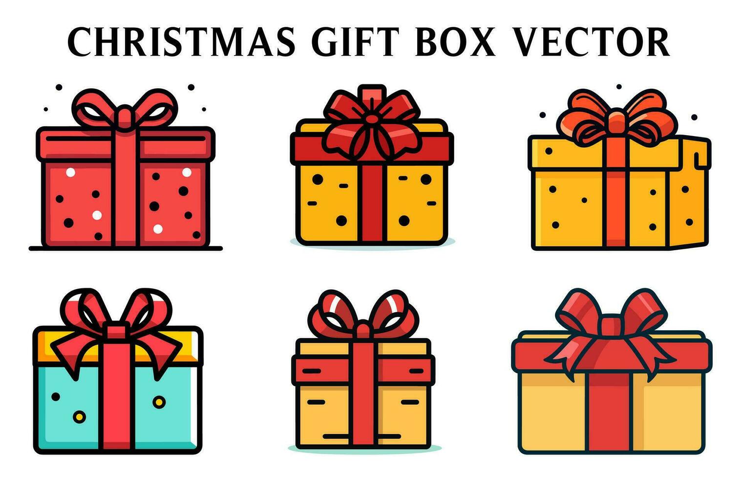 Natal presente caixa vetor pacote, Natal colorida presente caixa ilustração conjunto