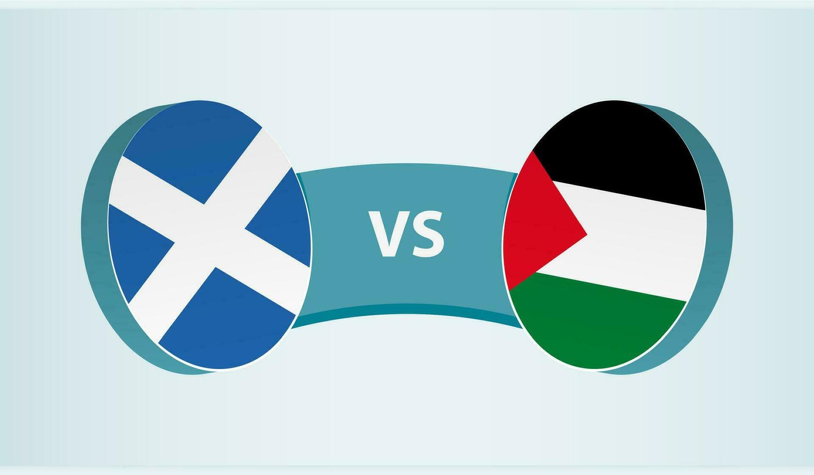 Escócia versus Palestina, equipe Esportes concorrência conceito. vetor