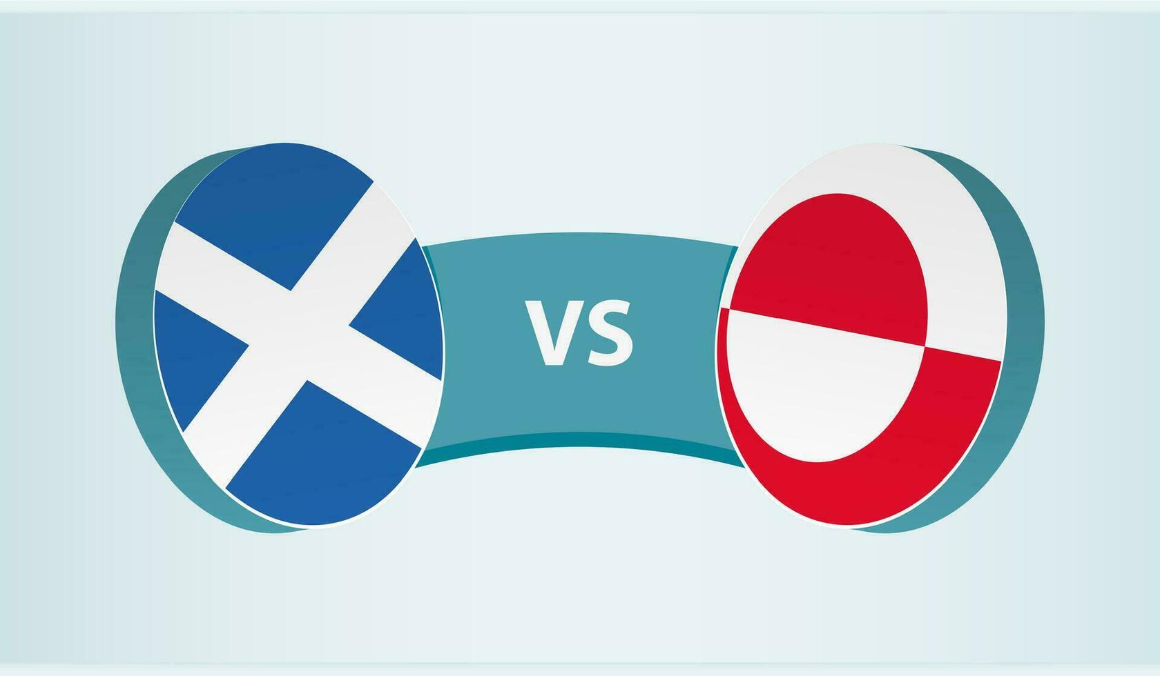 Escócia versus Groenlândia, equipe Esportes concorrência conceito. vetor