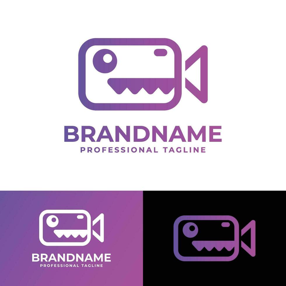 dino vídeo logotipo, adequado para qualquer o negócio relacionado dinossauro e vídeo. vetor