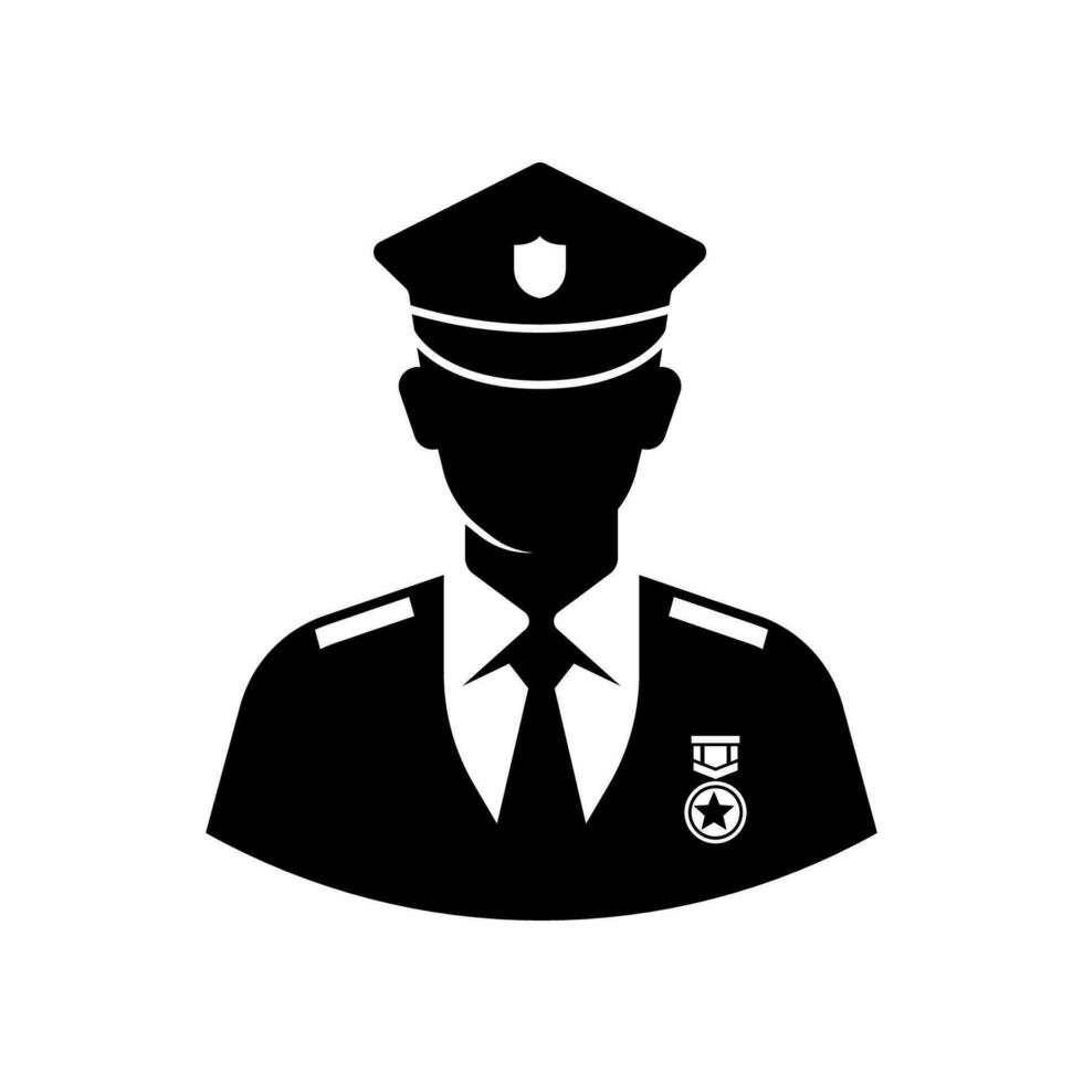 polícia Policial ícone isolado em branco fundo. vetor