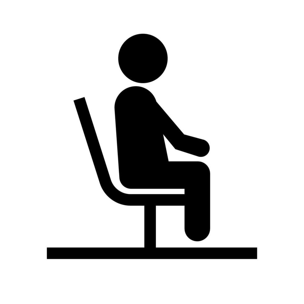 pessoa sentado em cadeira pictograma. vetor. vetor