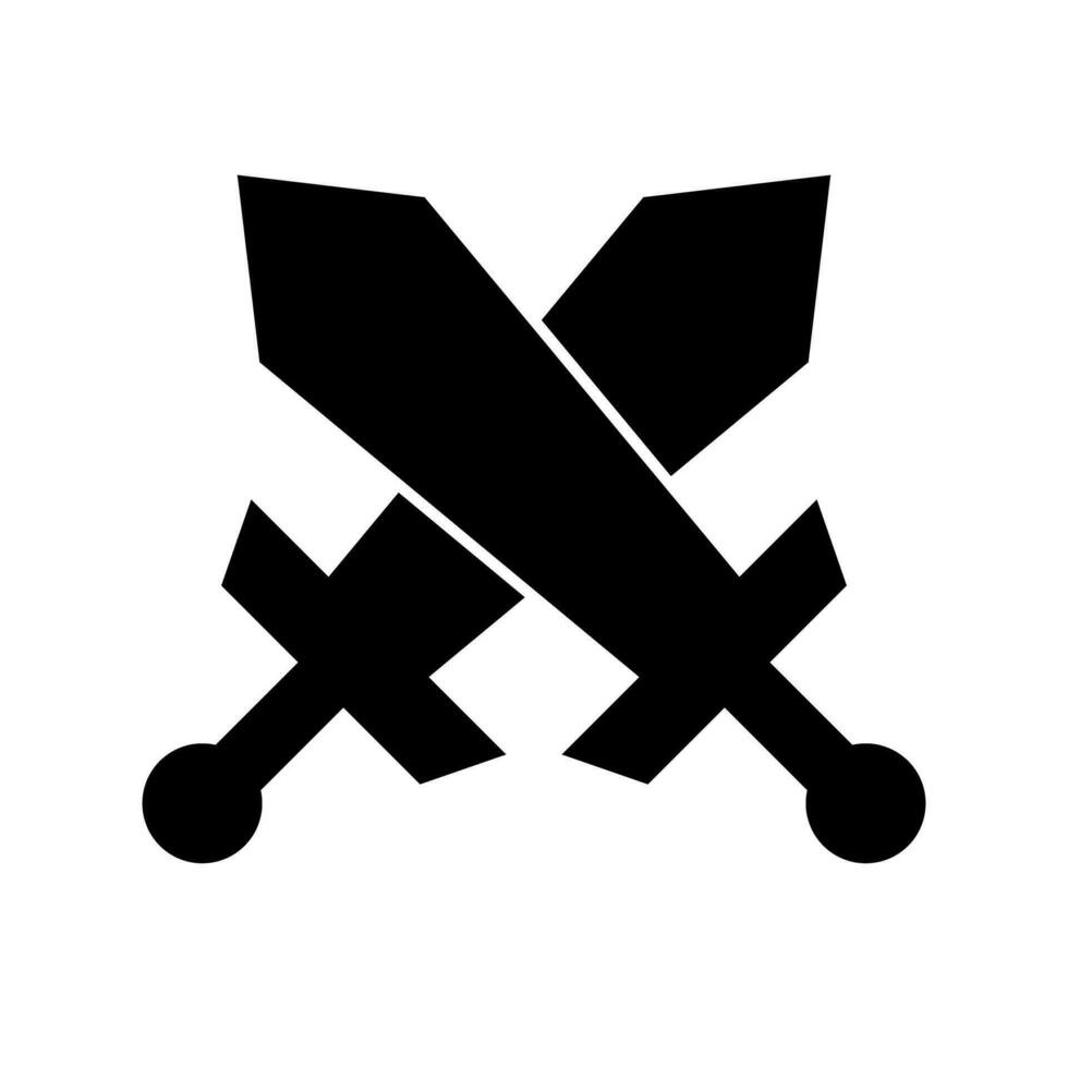 batalha silhueta ícone. cruzado espadas silhueta ícone. vetor. vetor