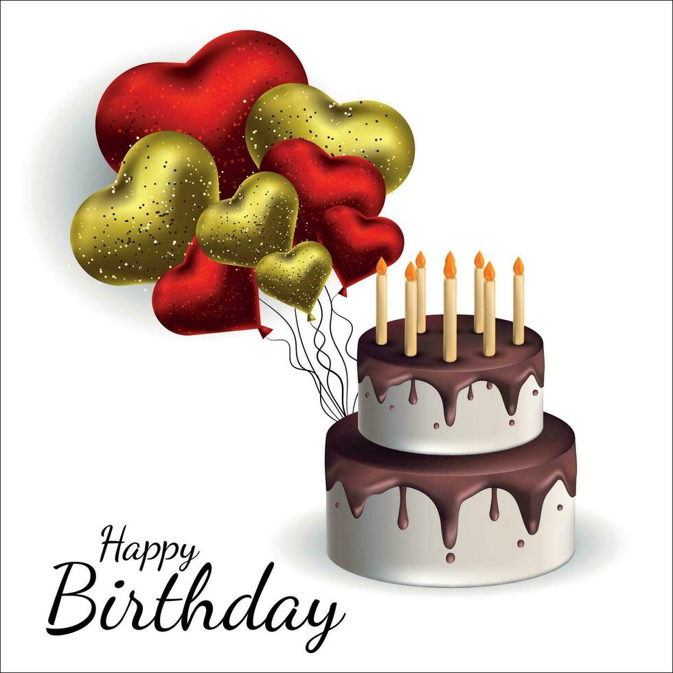 feliz aniversário ilustração com ar balões vetor