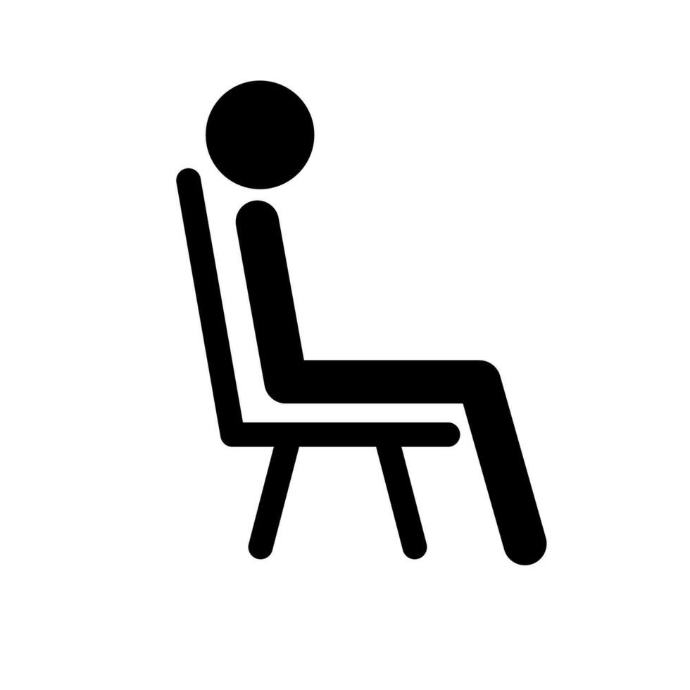 pessoa silhueta ícone sentado em uma cadeira. vetor. vetor