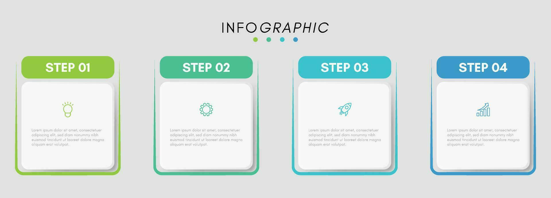 o negócio infográfico Projeto modelo com ícones e 4 passos. vetor