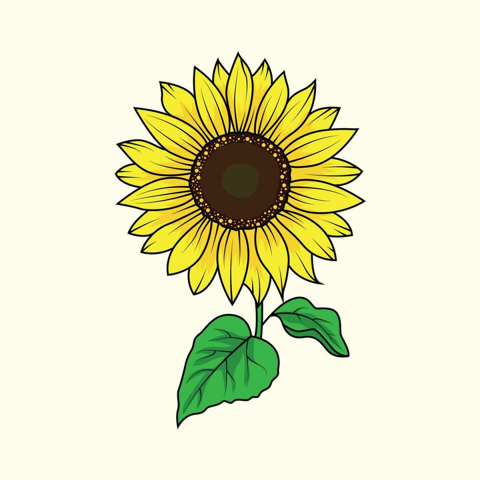 Sol flor a ilustração vetor